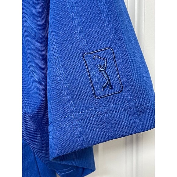 PGA Tour Mens M Golf Polo Shirt Blue Short Sleeve - Picture 2 of 5